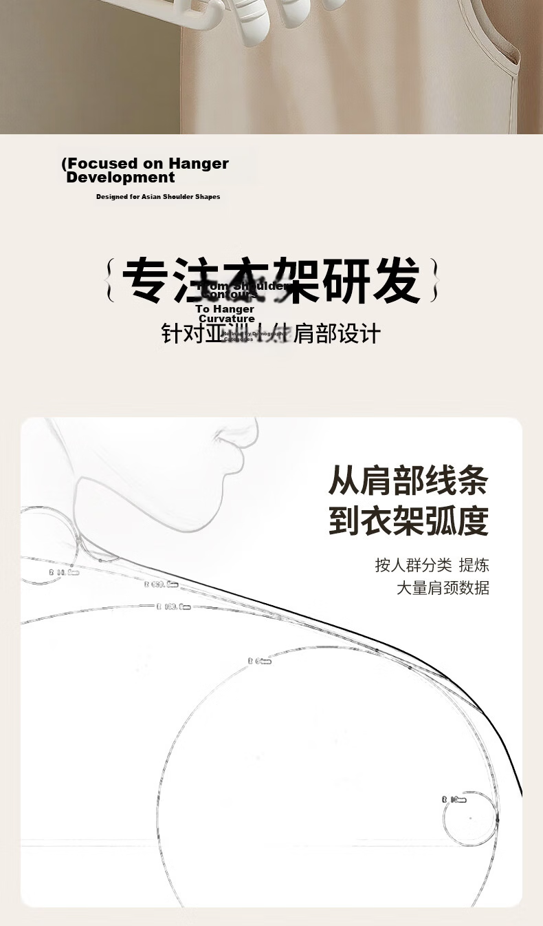 Baicaoyuan Non-Slip Clothes Hangers Wide Shoulder Thickened Shoulder Protecting Clothes Hangers 10-Pack 4