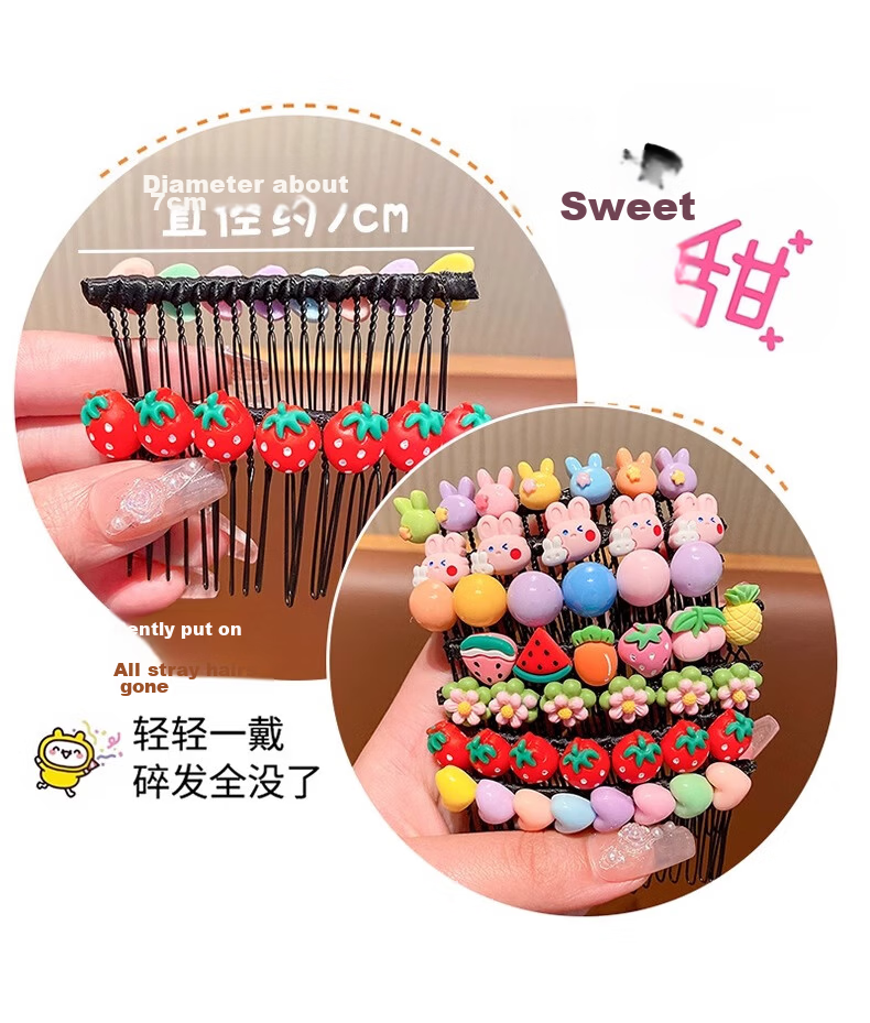 MKING PRETTY Kids Cute Hair Fragment Tool Hair Comb Girls Bang Hair Clip Little Girls Forehead Back Head Hairpin Baby Insert Comb 4