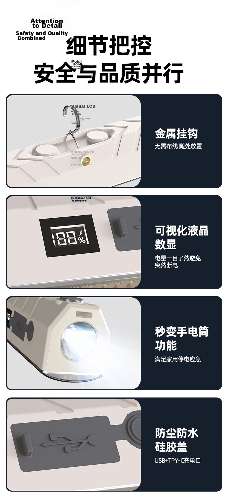 Mangguang LED Rechargeable Truck Cargo Compartment Light Strong Magnetic Work Repair Lamp Waterproof Long Battery Life Outdoor Night Market Stall Light 7