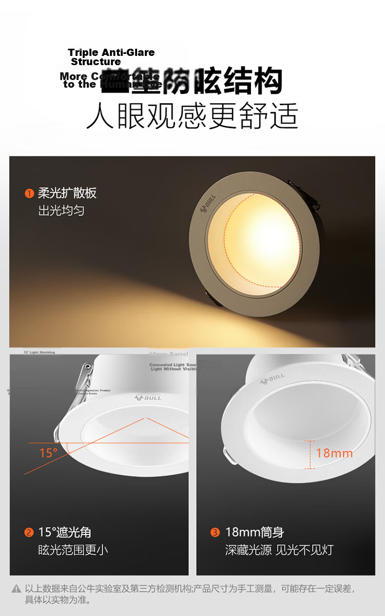 BULL LED Anti-Fog Downlight MT-B007K-AS Matte White 7W Warm Light 3000K Upgraded Ra97 Color Rendering Index 7