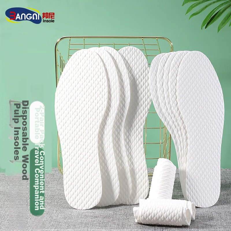 3AnGnI 20 Pairs Plant Pulp Insoles Unisex Breathable Sweat-Absorbing Disposable Hygienic Insoles Size 35