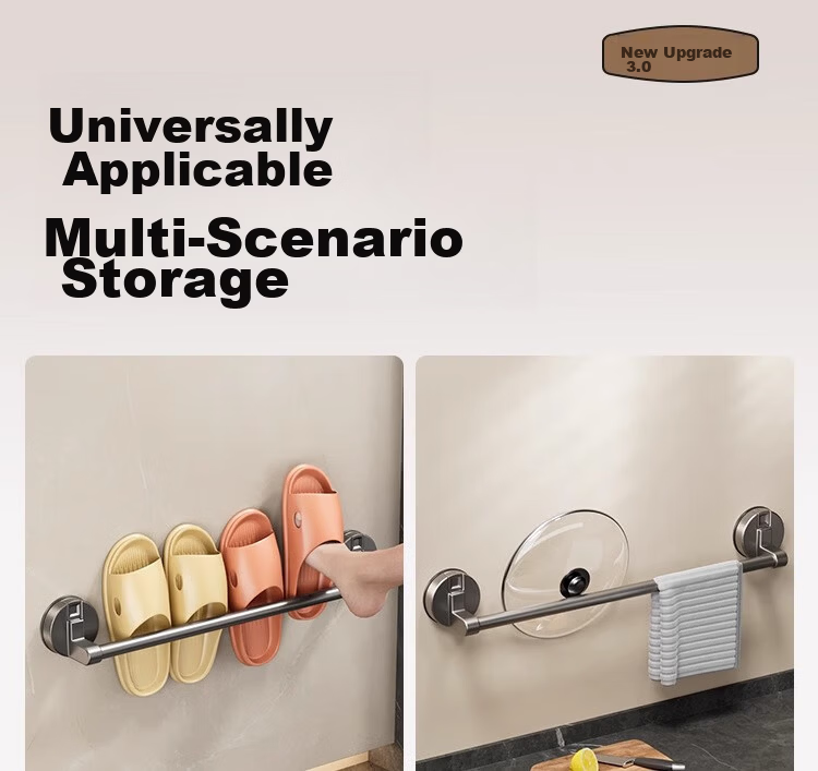 Baihan Suction Cup Bathroom Slipper Rack Towel Rack No Drilling Storage Shelf Waterproof Slipper Holder 17