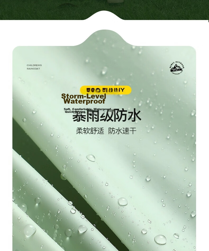 Beimei Children's Raincoat Long Full-Body Waterproof School Rain Poncho with Backpack Cover for Boys and Girls 11