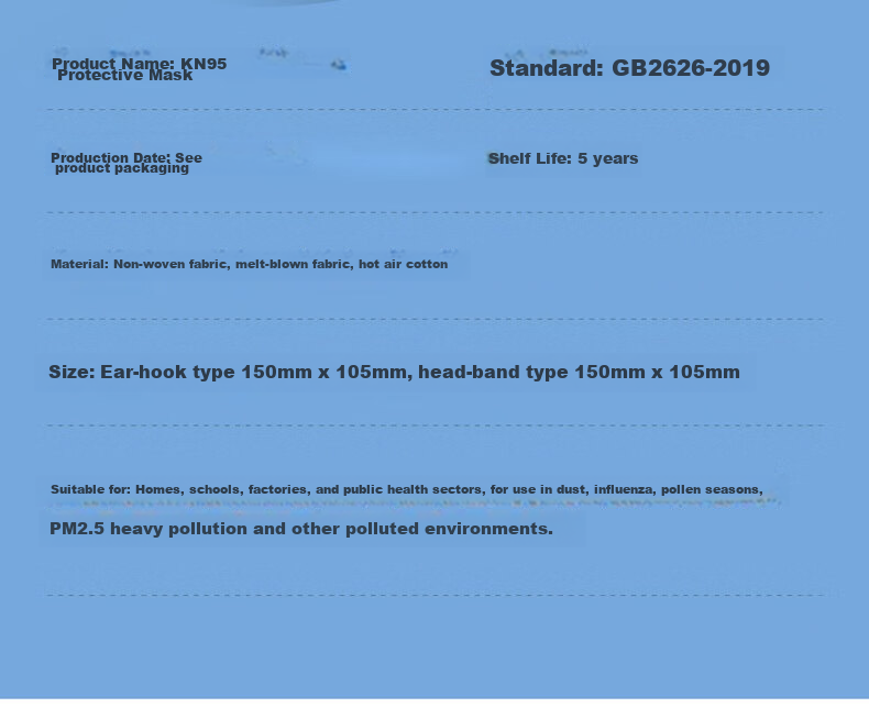 Kailehu KL9502 Foldable KN95 Dust Mask Industrial Dust Grinding Anti-Haze PM2.5 Breathable Particle Protection 50pcs 10