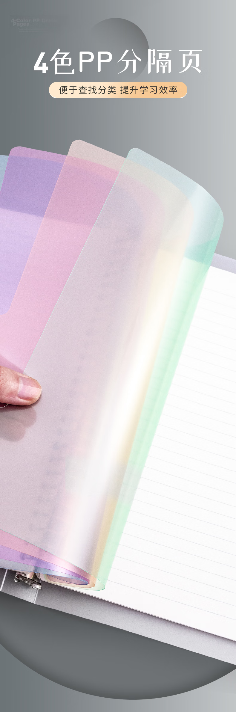 M&G Stationery A4/60-Sheet Loose-Leaf Notebook, 8-Hole Detachable Lined Refill, Green, Exam Essential 12