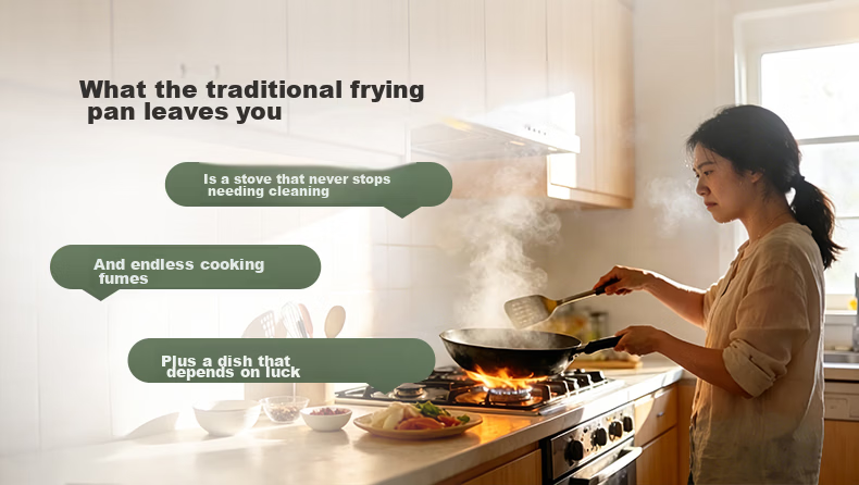 Gemside JSG-P18 Automatic Smart Cooking Stir-Fry Machine Non-Stick Oil-Free Multi-Purpose Electric Frying Pan Cooker 8