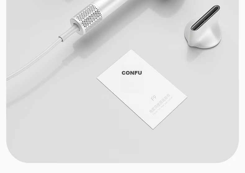 CONFU High-Speed Hair Protection Blower, Hollow Bladeless Household Model, High-Power Strong Airflow Quick-Drying Plasma Non-Damaging Hair Electric Hair Dryer, Birthday Gift, F9 Star Gray 36
