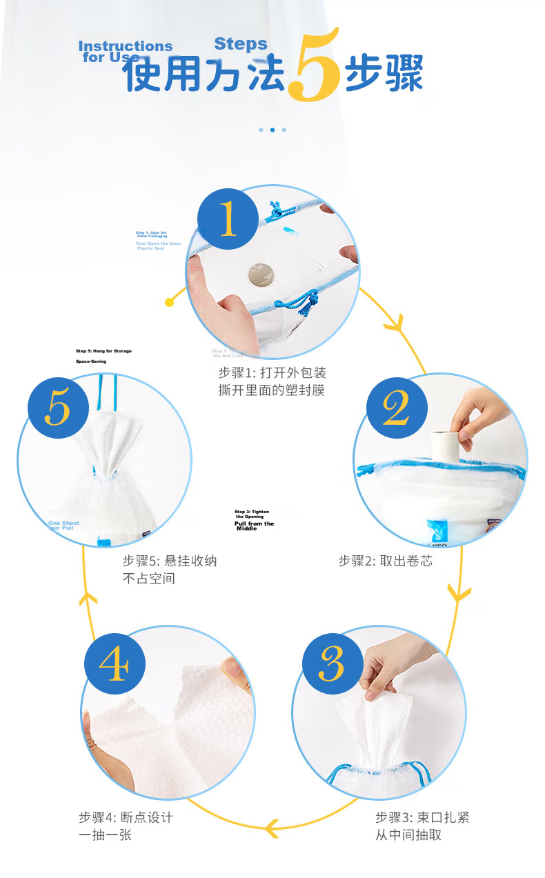 ITO Hanging Facial Wipes, 60 Sheets * 3 Packs, Disposable Face Towels, Soft Wipes, Face Cleaning Tissues, Mop Cloth 12