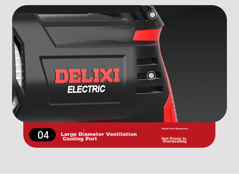 DELIXI ELECTRIC Multi-Function Electric Hammer Drill Heavy-Duty Concrete Industrial Grade 1050W 14