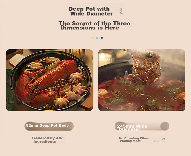 Bear Electric Cooking Pot Small 2-3 Person Hot Pot Electric Cooker Dormitory Instant Noodle Multi-Function Electric Heating Pot 3L Stew Steam Cooker with Steamer Basket DRG-D30X8 9