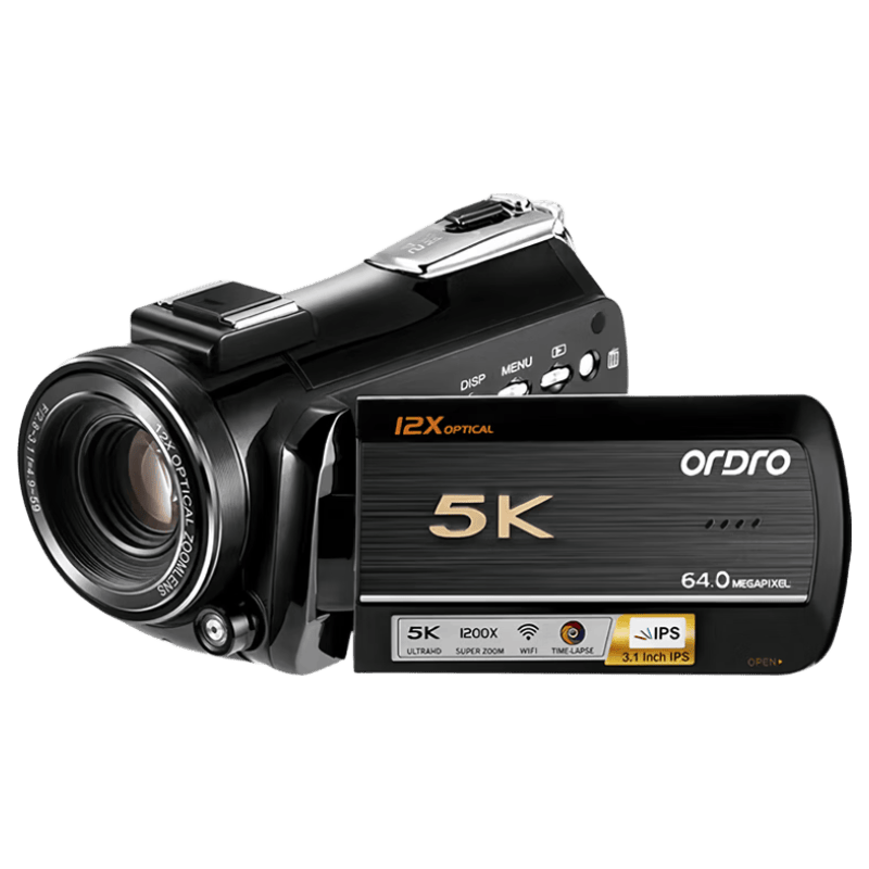 ORDRO [5K Variable Focal Camera] AC5Plus 4K Professional Live Streaming Camera, Home Handheld DV Recorder, High-Definition Digital Video Recorder, Portable Wedding And Conference Short Video Camera