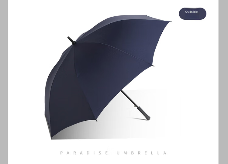 Paradise Umbrella Windproof Rain Umbrella Long Handle Large Reinforced Wind-Resistant Water-Repellent Semi-Automatic Straight Handle Moor Blue 13