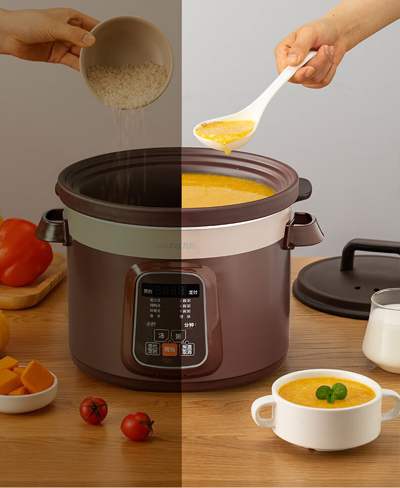 Joyoung Quick-Stew Electric Stew Pot, Electric Clay Pot Stew Cup, Purple Clay Pot, Bird's Nest Stew Cup for Porridge, Direct Stewing Large Capacity Multifunctional Pot with Reservation And Keep-Warm Function GD630 17