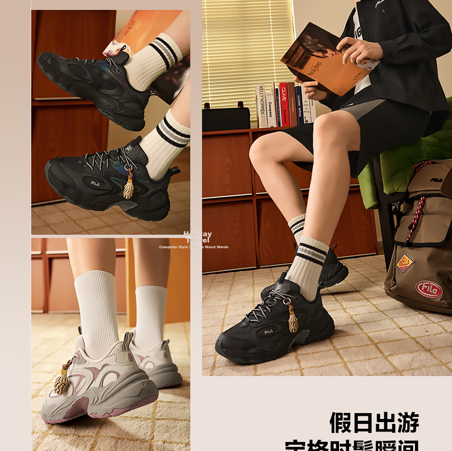 FILA PIGNA Pinecone Shoes [Yi Yangqianxi Edition] Men's Dad Sneakers 2026 Autumn Casual Sports Shoes 27