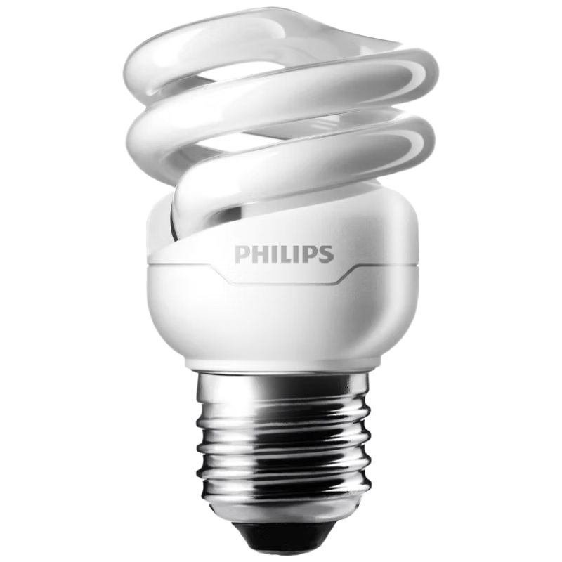 PHILIPS Spiral Energy-saving Lamp E27 Screw Bulb Super Bright Tri-color Energy-saving Bulb [23W Warm Light] Daylight Energy-saving Lamp