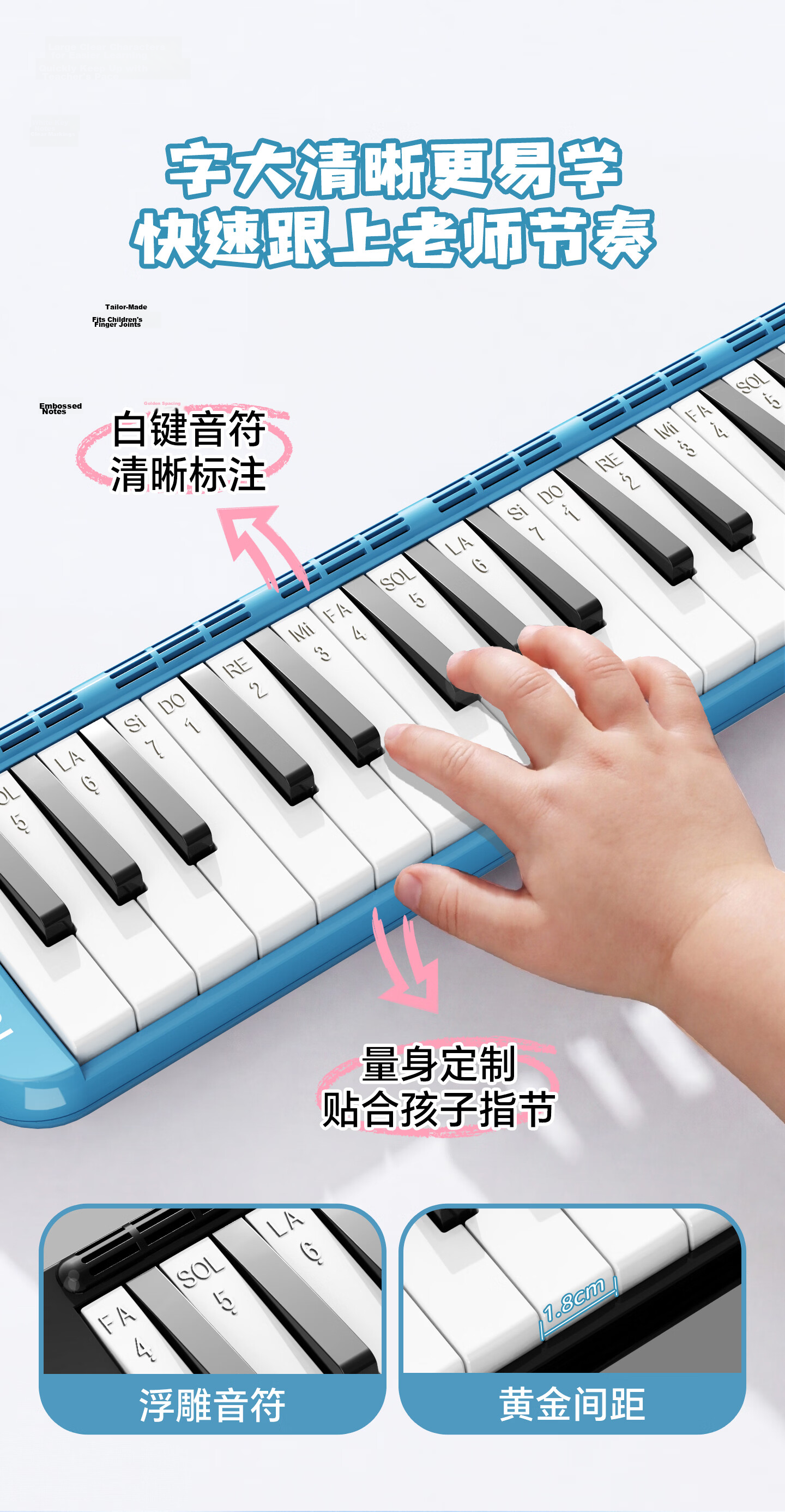 Romusic 32-Key Melodica, Recommended for Middle And Elementary School Students, Classroom Musical Instrument for Beginners, Black 9