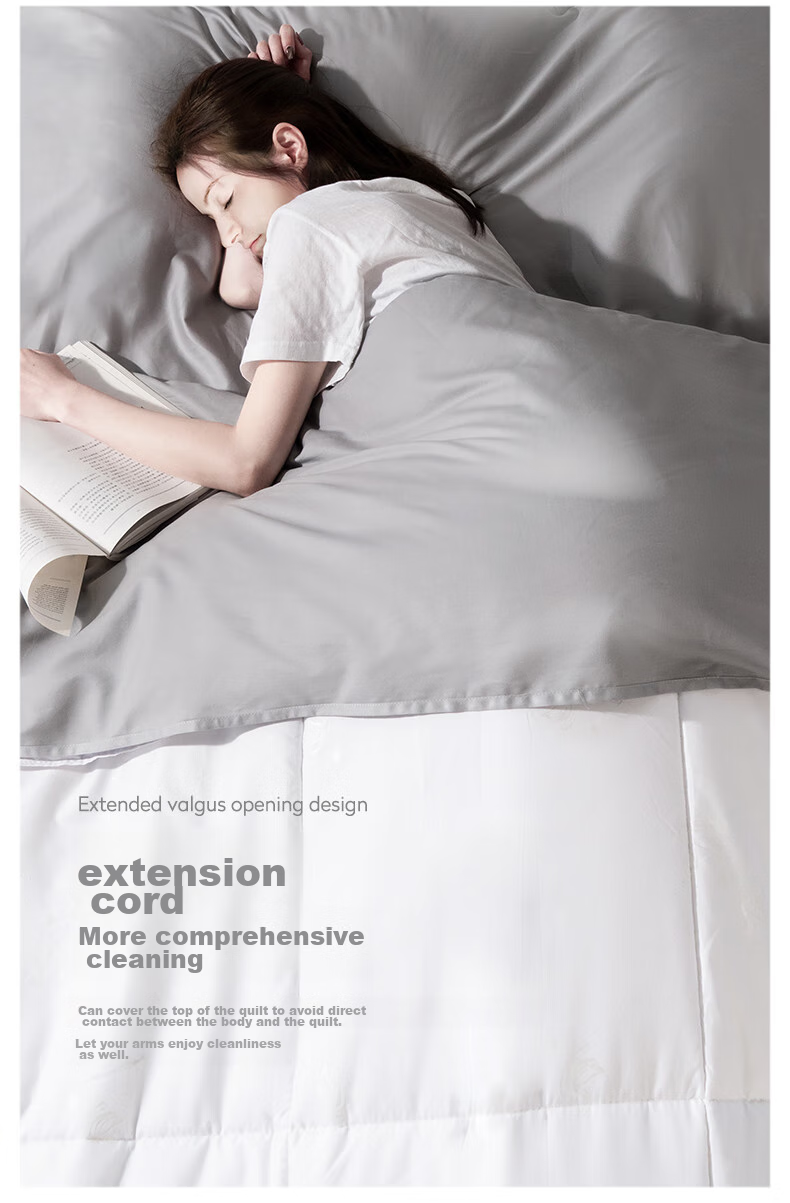 Pack All Xinjiang Cotton Pure Cotton Dirt-Proof Sleeping Bag for Business Trips, Hotels, And Vacations, 60S Satin Cotton Skin-Friendly Portable, Gray Double Size 8
