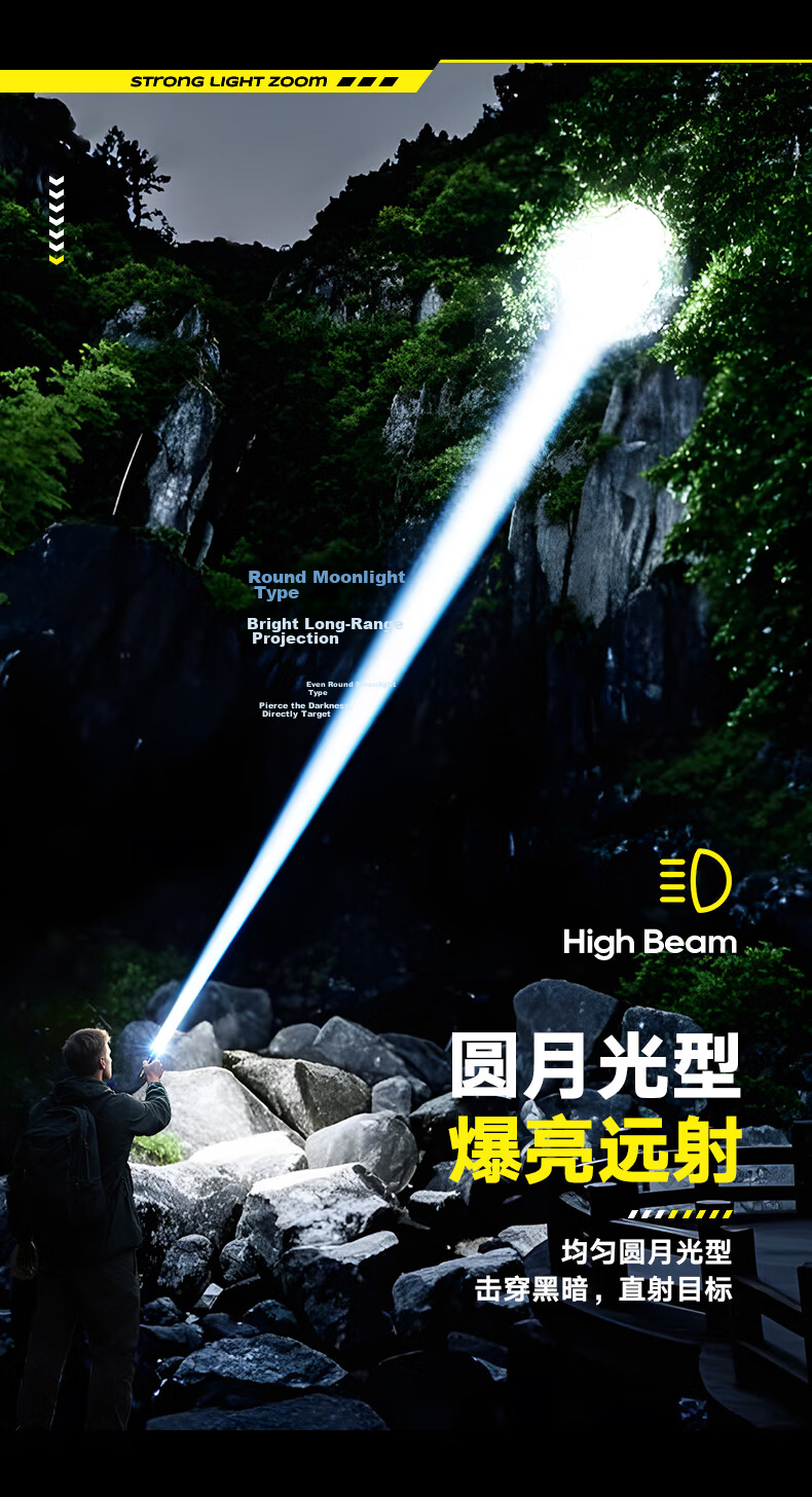 PHILIPS High Brightness Flashlight Portable Mini Rechargeable Outdoor Emergency Light 8