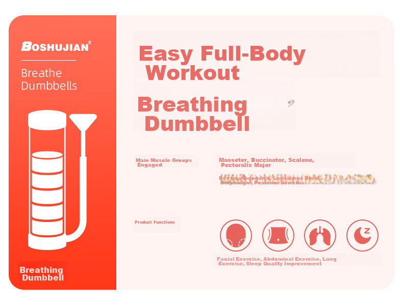 BOSHUJIAN Breathing Dumbbell Diaphragm Trainer Lung Capacity Abdominal Muscle Vest Pelvic Floor Slimming Face Exercise 2