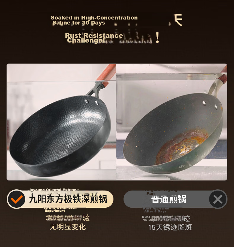 Joyoung 26cm Cast Iron Non-Stick Frying Pan Skillet Steak Breakfast Pan No Seasoning Required 9