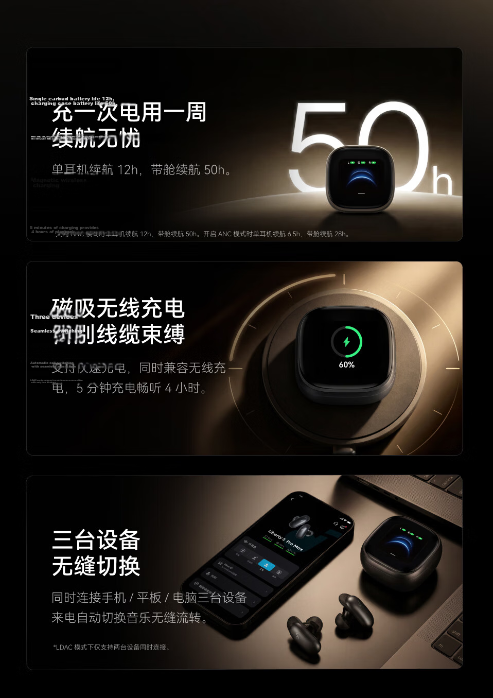 ANKER Anker Noise Cancelling Earphones ProMax Noise Cancelling Clear Call AI Large Screen Translator Wireless Bluetooth Earphones Bluetooth 2026 Latest Guinness Certified Gold 21