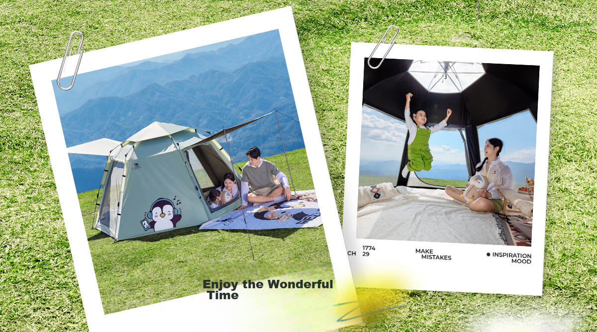 Camel Hug Goose Hexagonal Blackout Tent Portable Foldable Outdoor Camping Kids Picnic Gear 4012 Pearl White 11