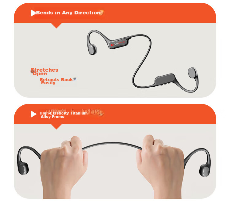 IGene 12-Hour Marathon Bone Conduction Bluetooth Earphones 6.0 Wireless Waterproof Sports Running Cycling Music Ear-Hook Neckband Compatible with Kugou 8