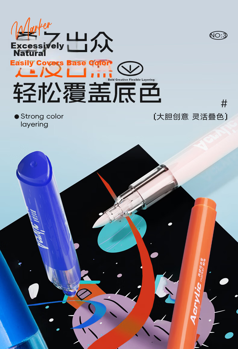 M&G Stationery, 24-Color Acrylic Markers, Miffy Stamp, Student And Children's Drawing Pens, Highlighters, Graffiti And Sketching Pens, Birthday And Graduation Gift, FPMT8110 8