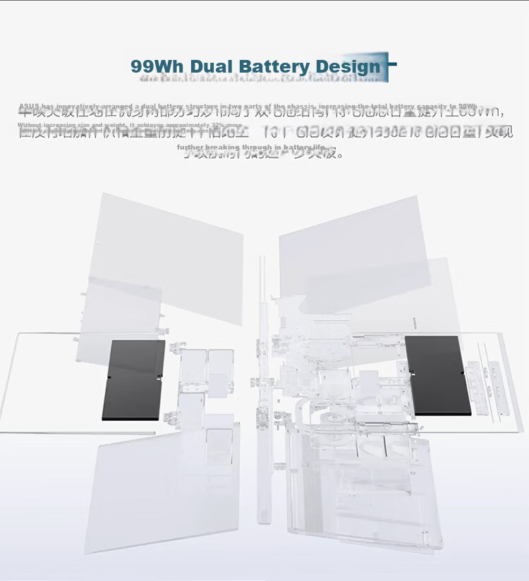 ASUS Lingyao 14 Dual Screen 2026 New Core Ultra X7 2.8K 144Hz OLED Fold Dual Touch AI Laptop (358H 32GB 1TB) Stone Gray 14