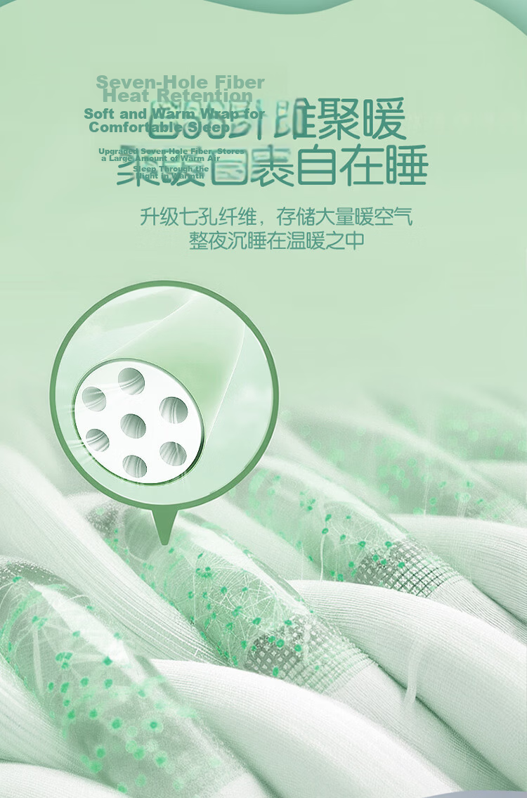 Fuanna Summer Quilt Seven-Hole Antibacterial Air Conditioning Quilt Machine Washable Naked Sleep Summer Quilt Core 3 Jin 230x229cm Green 2