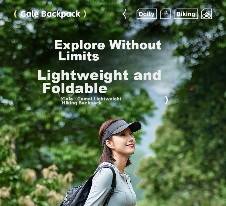 CAMEL Outdoor Sports Backpack Lightweight Foldable Running Skin Bag Unisex Hiking Travel Bag 4