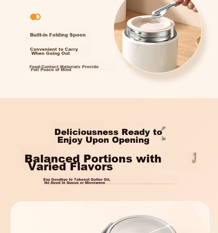 Ymer Double-Layer Insulated Lunch Box with Extended Handle, Stainless Steel Soup Container and Bowl for Office Workers and Students, New Model 20