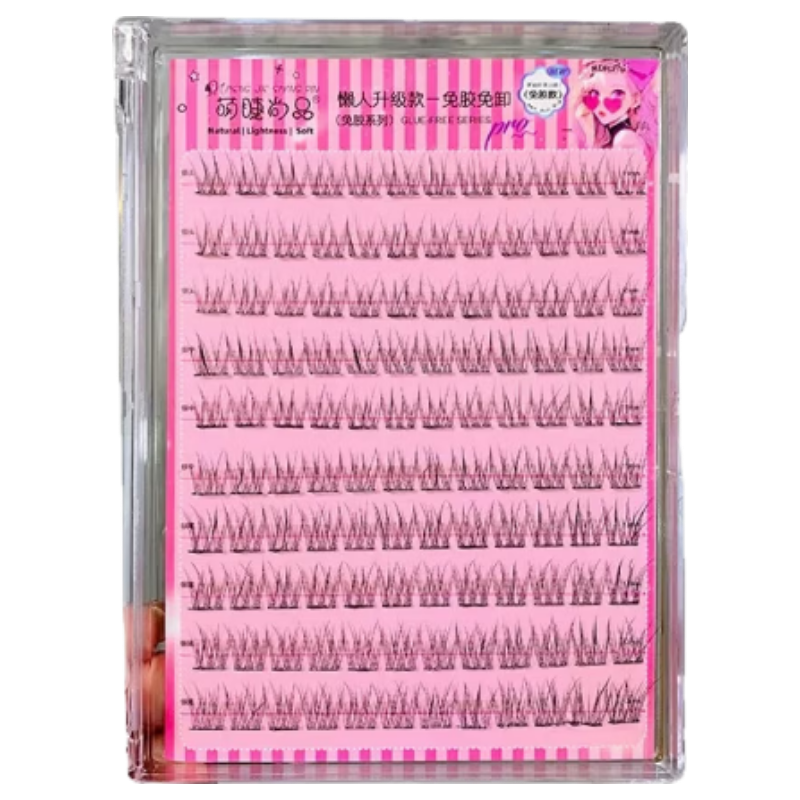 Mengjie Shangpin Natural Fairy Lash Lazy Trilogy Single Cluster Self-Adhesive False Eyelashes for Beginners Segment Style Realistic