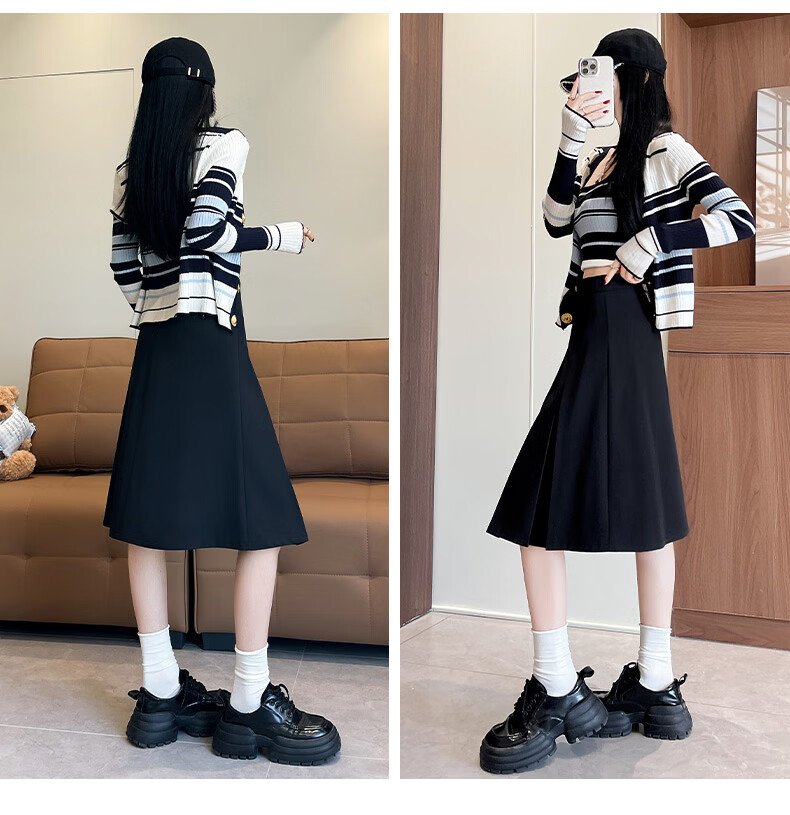 Xueqiman Women's Pleated Blazer Skirt 2026 Summer New High-Waist Slim A-Line Premium Versatile College Style Skirt 15
