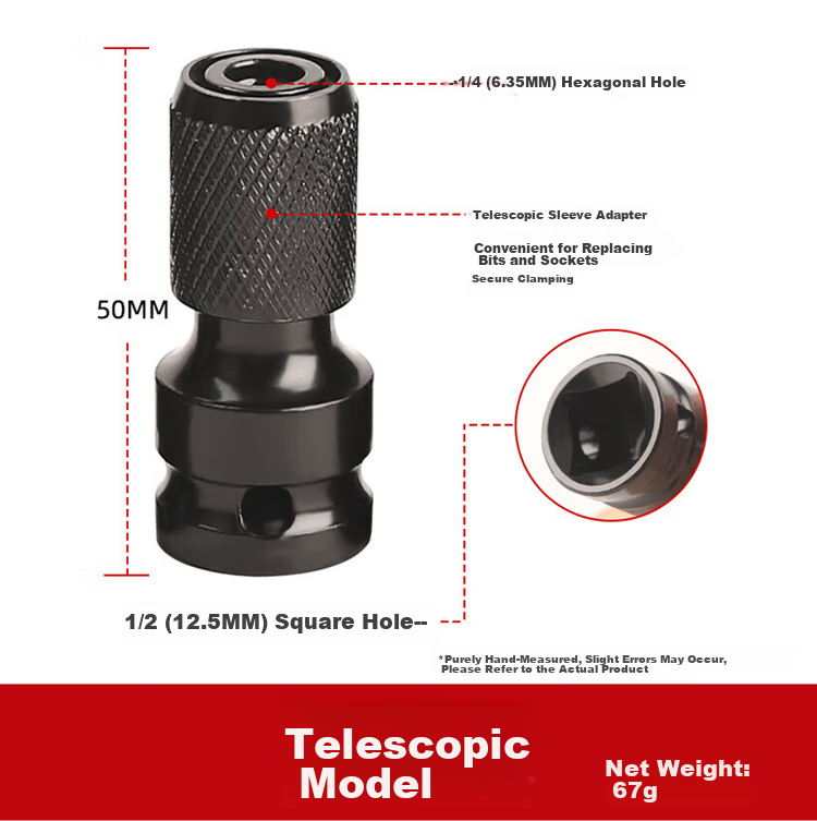 Zhugu Electric Wrench Adapter Head Universal Electric Drill Multifunctional Drill Bit Accessory Air Impact Wrench Socket Chuck Adapter 3