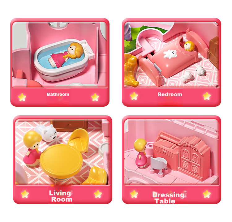 AoZhiJia Children's Toy Magnetic Castle Princess House Doll Pretend Play Birthday Gift for Girls Ages 3-6 5
