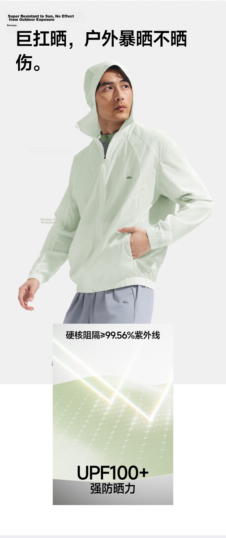 Beneunder Men's Sunscreen Jacket Skin Coat UV Protection Breathable Water-Repellent WR010 [JD Exclusive] 2