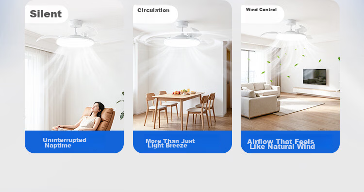 JD Jingzao Yufengzhe Smart Fan Light 42-inch Invisible Full-Spectrum Eye Protection Bedroom Living Room Dining Ceiling Fan Light Integrated 7