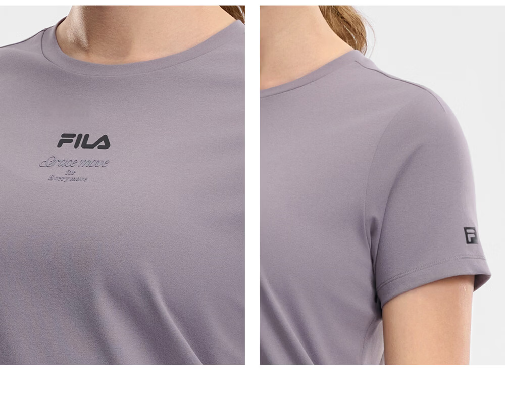 FILA Official Colorful Women's Short Sleeve T-Shirt 2026 Summer Moisture-Wicking Quick-Dry Fitness Sports Yoga Running Tee 46