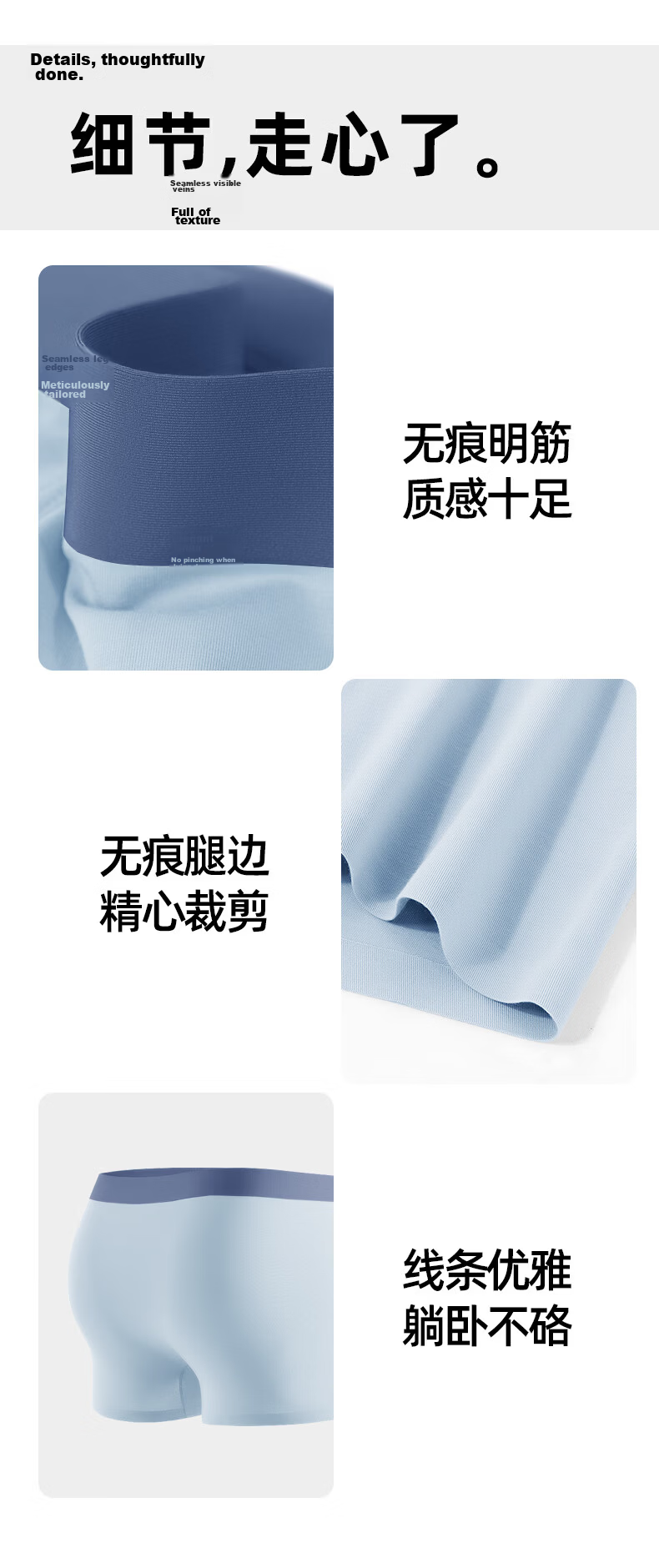 Fenteng Modal Men's Underwear 10A Antibacterial Crotch Men's Boxer Briefs Comfortable Breathable 3-Pack L 13