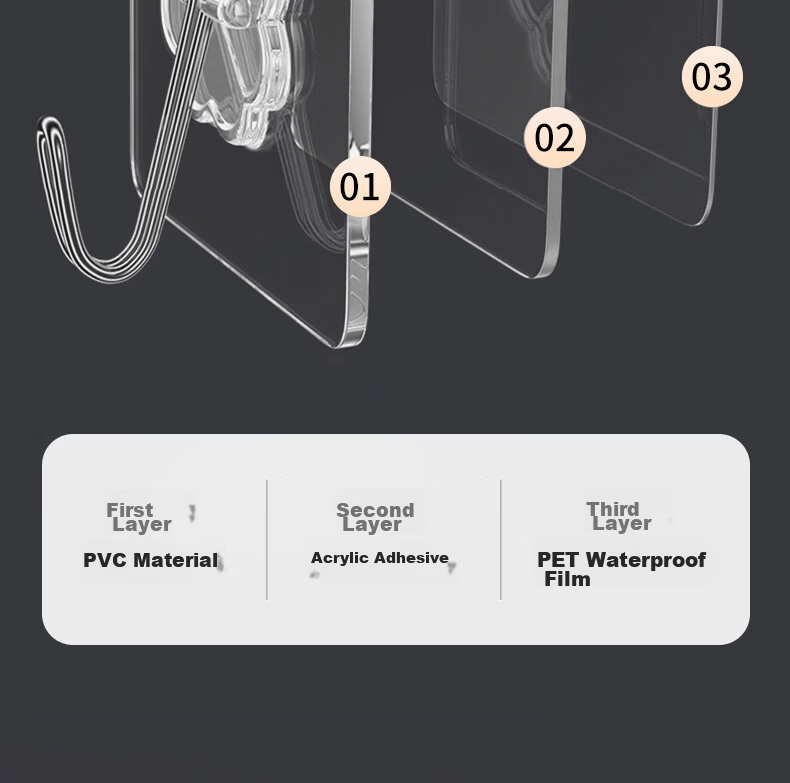 Baoshi Red F-Word Hooks, Pack of 8, No Drilling Required, Strong Adhesive Hooks, ABS Material, Heavy-Duty Load-Bearing 5