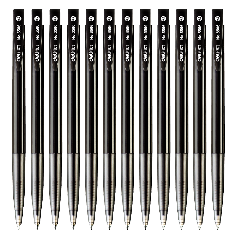 Deli Ballpoint Pen, Medium Oil-Based Ink, 0.7mm Bullet Tip, Retractable Pen, Office Supplies, Black, 60 Pens/box, 6506