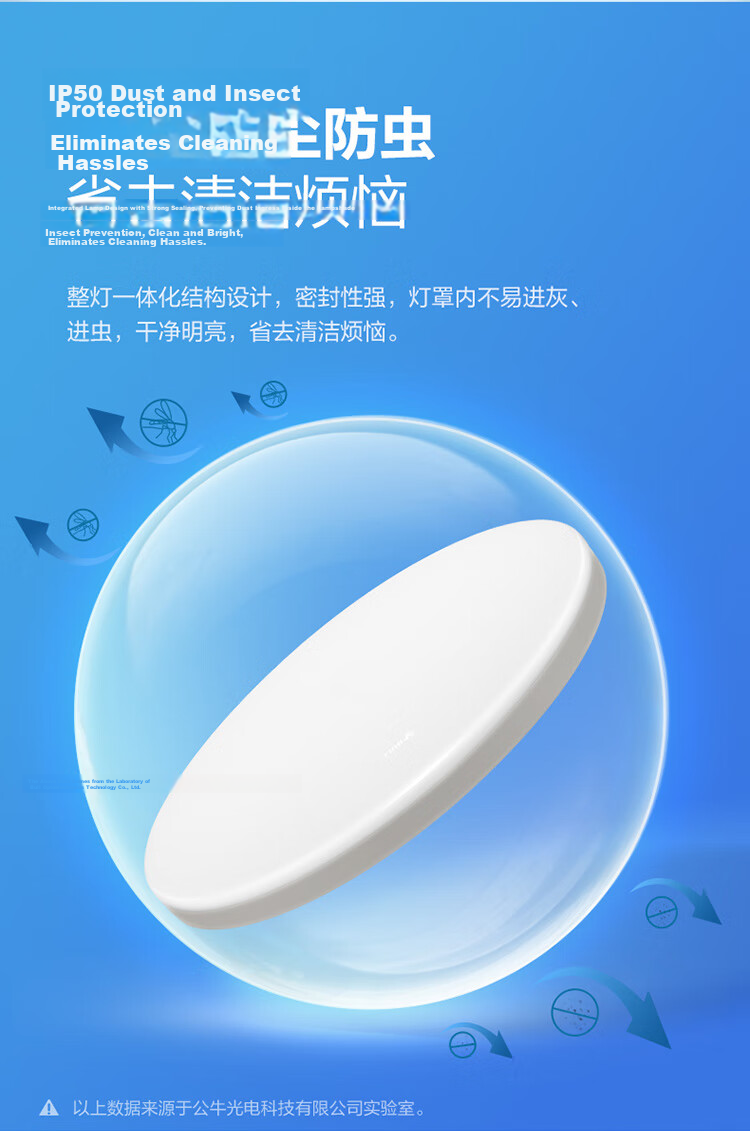 BULL Ceiling Light IP50 Dustproof and Insect-Proof Bedroom Balcony Corridor Light MX-A018C-AS All White 18W 2