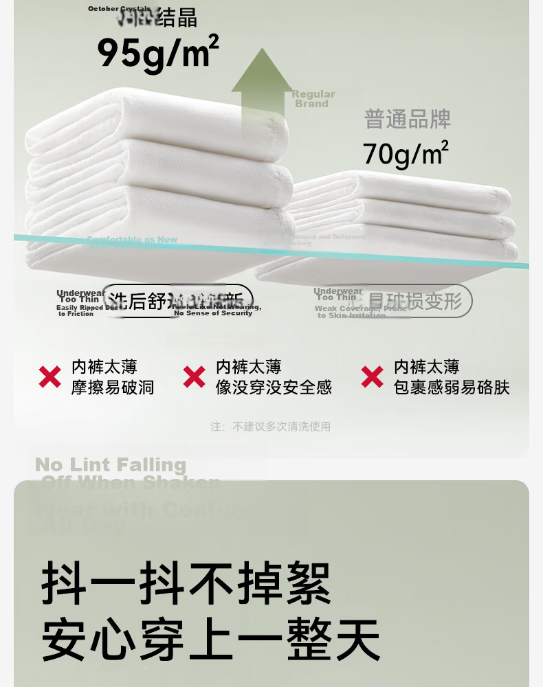 October Crystal Women's Pure Cotton Disposable Underwear Travel Maternity Underwear 5 Pieces 3XL 14