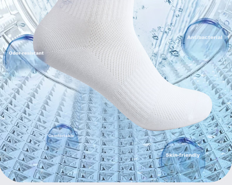 Li-Ning Unisex Summer Sports Socks Running Cycling Sweat-Absorbing Breathable Basketball Badminton White Mid Socks 3 Pairs XL 15