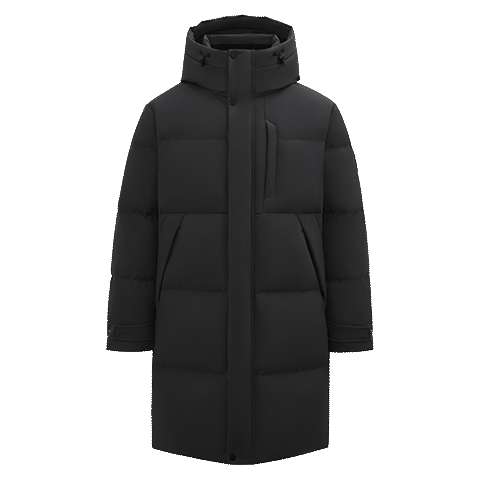 Snow Flying 2025 New Men's Mid-Length Simple Business Casual Hooded Down Jacket Straight Slim Thick Warm