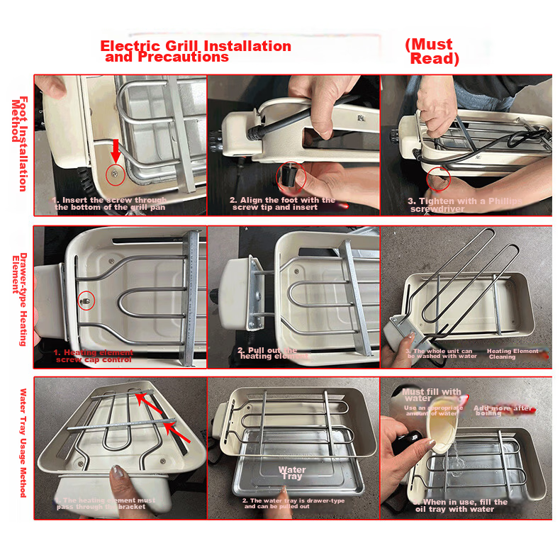 Royalstar Electric Grill Pan Titanium Maifan Stone Antibacterial Small 1-2 Person BBQ Grill Multi-Functional Home Electric Barbecue Oven Low Smoke Low Oil Square RS-KP130A 3