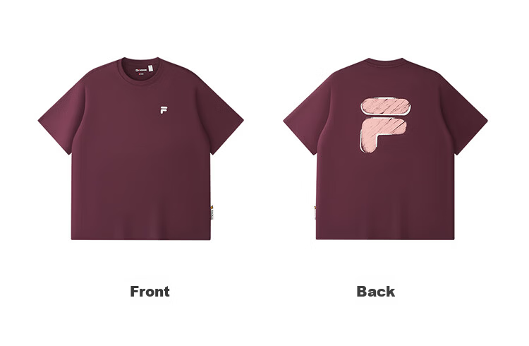 FILA FUSION Fashion Brand Zhang Hao Couple Knit Short Sleeve Shirt 2026 Spring Casual Loose Pure Cotton T-Shirt 116
