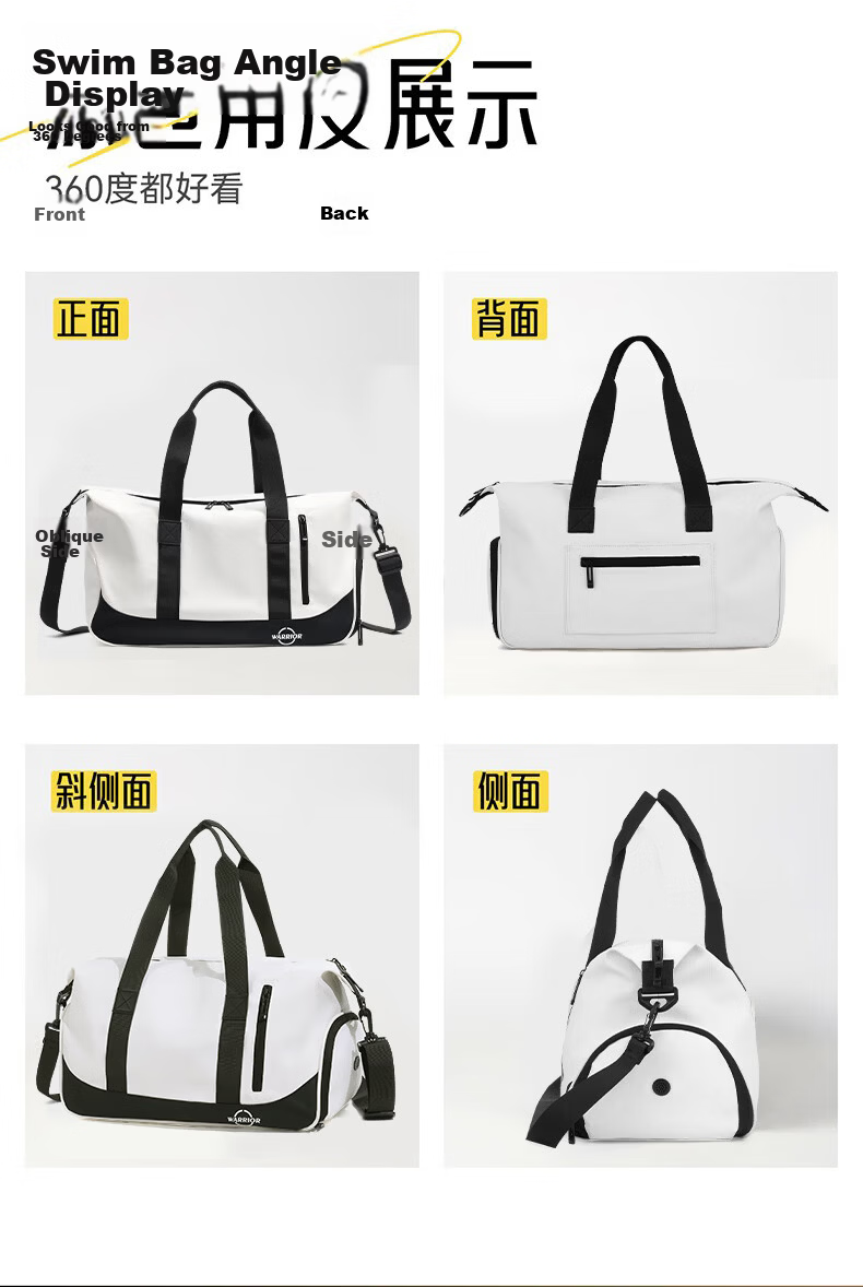 Warrior Crossbody Shoulder Bag Dry and Wet Separation Handbag Men's Sports Bag Large Capacity Yoga Fitness Bag Casual Travel Bag for Women 10