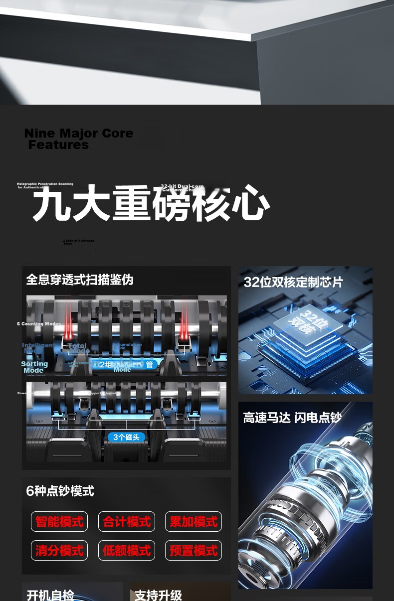 Deli Portable Banknote Counter and Detector Machine with Dual Screens, Supports New RMB, Commercial and Home Use 2